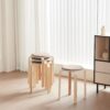 Stackable Stools (Set of 4), Round Backless Chairs For Dining Room, Kitchen, Classroom - Coffee - Image 7