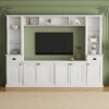 Minimalist - Entertainment Wall Unit Set With Bridge For TVs Up To 75", Ample Storage Space TV Stand With Adjustable Shelves - White - Image 4