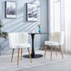 Modern Dining Chair (Set of 2) With Iron Tube Wood Color Legs, Shorthair Cushions And Comfortable Backrest, Suitable For Dining Room, Living Room, Cafe, Simple Structure - White - Image 9