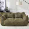 Comfortable Dual Beanbag Chair With High Resilience Foam Core For 2 People In - Olive Green - Image 2