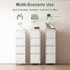 4 Drawer Metal Locking Vertical File Cabinet With Wheels Heavy Duty Lockable Storage For Home & Office - Brushed Nickel - Image 5