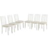 7 Piece Dining Table Set Retro Style With Extendable Table And 6 Upholstered Chairs - Brown / White - Image 9