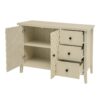 Modern 2 Door 3 Drawer Storage Cabinet, Buffet Cabinet With 2 Embossed Door For Living Room, Kitchen, Entryway - Natural - Image 16