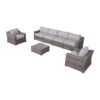 Outdoor Wicker Seating Group For 6 With Cushions - Gray Mix - Image 5