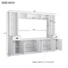 Minimalist - Entertainment Wall Unit Set With Bridge For TVs Up To 75", Ample Storage Space TV Stand With Adjustable Shelves - White - Image 3