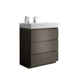 Alice - 30" Bathroom Vanity With Sink, Large Storage Freestanding Bathroom Vanity For Modern Bathroom, One-Piece Sink Basin Without Drain And Faucet - Gray / White