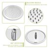 Chrome Round Dual Shower Heads Set With 10" Overhead And Hand Shower, Metal & Plastic Construction - Chrome - Image 7