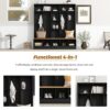 Wide Design Hall Tree With Storage Bench, Minimalist Shoe Cabinet With Cube Storage & Shelves, Multifunctional Coat Rack With 8 Hooks For Entryways, Mudroom - Black - Image 6