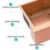 Farmhouse Sink 36" Stainless Steel 16 Gauge Apron Front Kitchen Sink - Rose Gold - Image 5