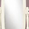 Standing Floor Mirror Full Length Oval Dressing For Bedroom - White - Image 2