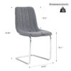 Modern Simple Light Luxury Dining Chair With Metal Legs For Home And Bedroom, (Set of 2) - Dark Gray - Image 3