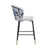 Modern Jacquard Counter Height Bar Stools (Set of 2) With Metal Footrest - White - Image 9