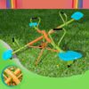 Xss004 Outdoor Playground Four Seats Seesaw For Kids 360 Degree Rotating Sturdy Plastic Seat Seesaw For Kids Seesaw For Kids Age 3+ - Green / Blue - Image 2