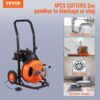 Vevor Drain Cleaning Machine 100Ft X 3 / 8" Auto Feed Sewer Snake Orange - Orange - Image 7