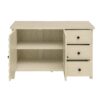 Modern 2 Door 3 Drawer Storage Cabinet, Buffet Cabinet With 2 Embossed Door For Living Room, Kitchen, Entryway - Natural - Image 14