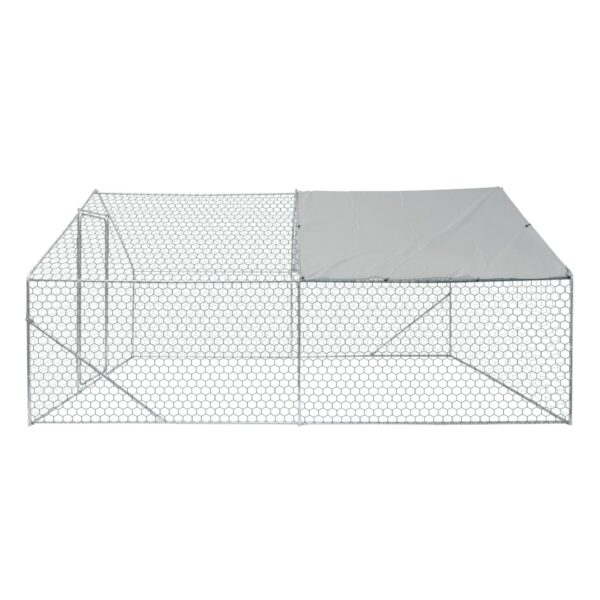 Xpt034 Outdoor Chicken Coop Metal Big Space - Silver Gray