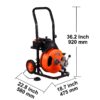 Vevor Drain Cleaning Machine 100Ft X 3 / 8" Auto Feed Sewer Snake Orange - Orange - Image 3