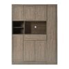 Freestanding Buffet With Hutch, Large Kitchen Pantry Storage Cabinet Cupboard With Pull Out Side Cabinet, Door Shelves And Drawer - Brown - Image 4