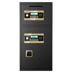 Large Double Door Coin Operated Safe, Digital Security Safe With Fireproof And Waterproof Bag, 7.0 Cubic Feet Safe Box With Hidden Code Function For Home, Office And Hotel - Black