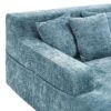 Chenille Interior Lazy Sofa Chaise Lounge Armchair With 3 Pillows And Armrests - Mint Blue - Image 10