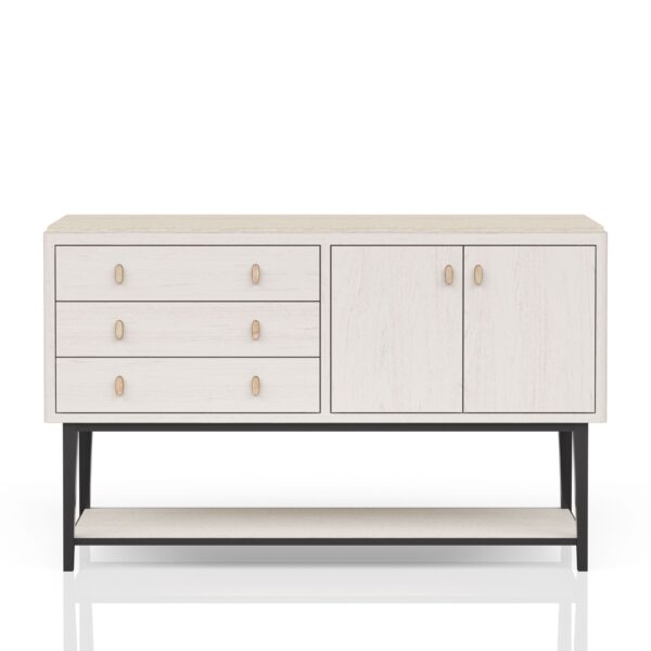 Server With Metal Base - White