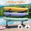 Freestanding Kayak Storage Rack, Holds 3 Kayaks With Adjustable Stand And Lockable Wheels, Metal - Brushed Nickel - Image 4