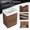 Modern Freestanding Bathroom Vanity With Single Undermount Sink And Double Drawers - Brown - Image 7