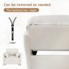 Convertible Pull Out Sofa Bed, 3 In 1 Convertible Sleeper Chair Adjustable Backrest With Thicked Cushions, Multi Functional Linen Armchair For Living Room, Bedroom, Apartment, Office - White - Image 7