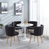 Modern Dining Chair (Set of 2) With Iron Tube Wood Color Legs, Shorthair Cushions And Comfortable Backrest, Suitable For Dining Room, Living Room, Cafe, Simple Structure - Gray - Image 11