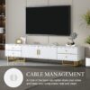 TV Stand, Entertainment Center TV Media Console Table, Modern TV Stand With Storage, TV Console Cabinet Furniture For Living Room - White - Image 7