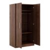 2 Door Wooden Wardrobe Armoire With 3 Storage Shelves - Brown - Image 8