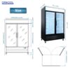 Glass Door Merchandiser Freezer 44.7 Cu.Ft Swing Door Commercial Reach-In Display Freezers With LED Top Panel Upright Freeze Storage - Black - Image 8
