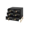 3 Drawer Storage Cabinet, 3 Drawer Modern Dresser, Chest Of Drawers With Decorative Embossed Pattern Door For Entryway, Living Room, Bed Room - Black - Image 14