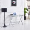 Transparent Glass Computer Desk With Rounded Edges, Tempered Glass Laptop Table - Clear - Image 4