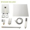12" Wall Mounted Square Shower System With Waterfall Tub Spout And Rough In Valve - Brushed Nickel - Image 9