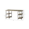 Industrial Style Metal Frame Accent Desk With Side Shelving - Gray - Image 3