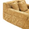Chenille Interior Lazy Sofa Chaise Longue With Armrests And 3 Pillows - Yellow - Image 9