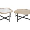 Cloud Coffee Table (Set of 2), Coffee Table, End Table With Tempered Changrainbow Glass For Living Room, Bedroom, Office, Balcony - Natural Wood - Image 8