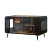 Modern Spacious Cat House With Tempered Glass And Iron Frame For Living Room - Black / Brown - Image 8