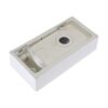 Modern Ceramic Rectangle Wall Mount Bathroom Sink With Single Faucet Hole - White - Image 9