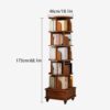 6 Tier Rotating Bookshelf With Wheels, 360° Wood Corner Bookcase Organizer For Small Spaces - Walnut Brown - Image 4