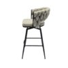 28" Bar Chair Linen Woven Bar Stool (Set of 2) Upholstered With Legs, 360 Swivel, Counter Arm Chairs With Back Footrest - Gray - Image 8