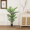 Simulate - Plastic Flower Boxes With 15 Leaves For Outdoor Home Decor (Set of 2) - Green - Image 2