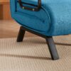 Convertible 5 In 1 Folding Chair Bed With Adjustable Backrest & Pillow Linen For Small Spaces - Blue - Image 12