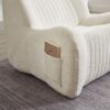 Bean Bag Chair For Adults, Lazy Floor Sofa Couch Memory Foam Bean Bag Sofas Chenille Fabric Reading Chair Comfortable Corner Lounge Sofa For Living Room - White - Image 9