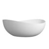 63" x 37.4" x 23.6" Freestanding Solid Surface Soaking Bathtub For Bathroom - Matte White - Image 3