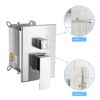 Modern Dual Shower Head System Wall Mounted Square Design With And Rough In Valve - Chrome - Image 9