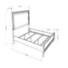 Almera - 5 Pieces Full Bedroom Set With LED Lit Headboard And Glitter Detailing - White - Image 3