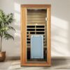 1 Person Far Infrared Standard Indoor Sauna Room - Red Cedar - Image 4