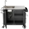 Outdoor Grill Cart With 304 Stainless Steel Sink And Cabinet - Black / Silver - Image 13